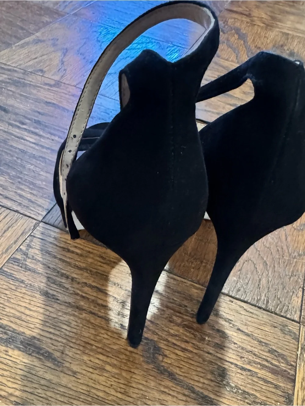 Jennifer Lopez Black High Heel Platform Pumps with Ankle Strap